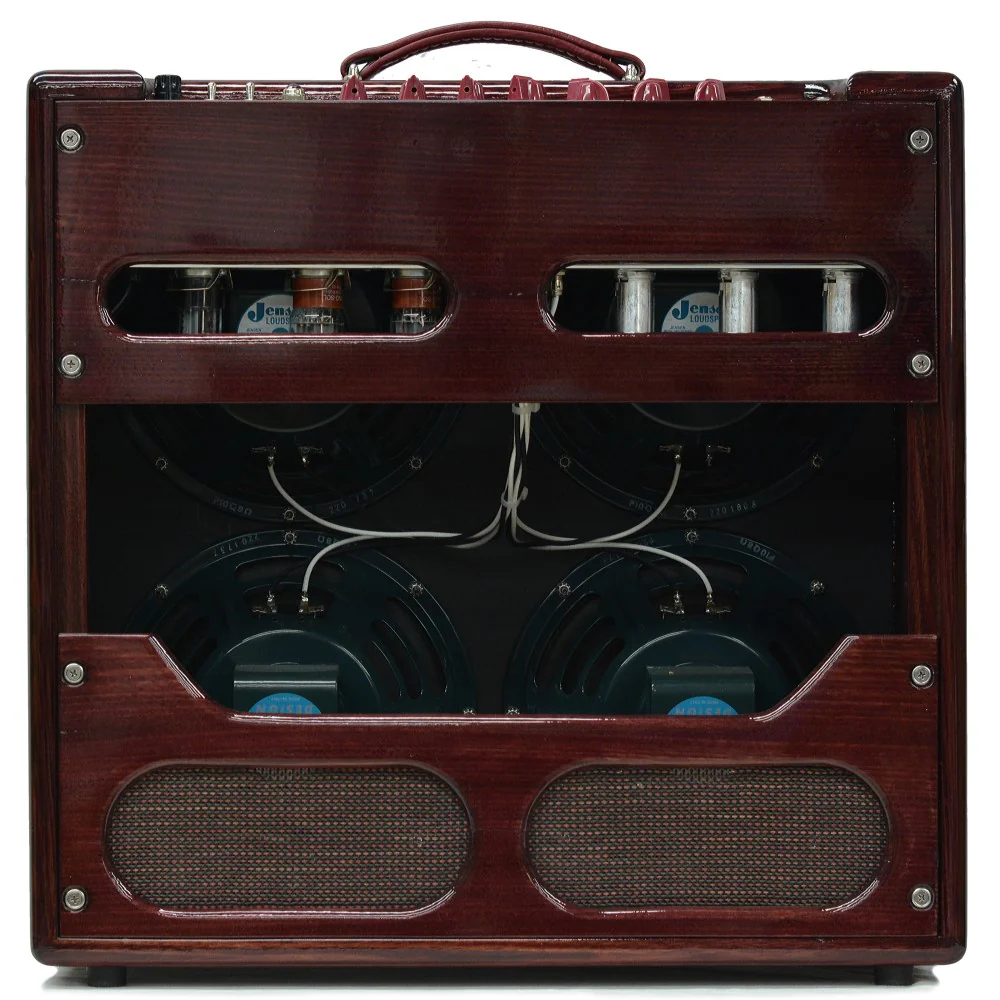 Achillies Apollo B45 4x10 45W Tube Guitar Combo Amplifier with Jensen P10Qs - Victorian Oak Rossana Red - Image 2
