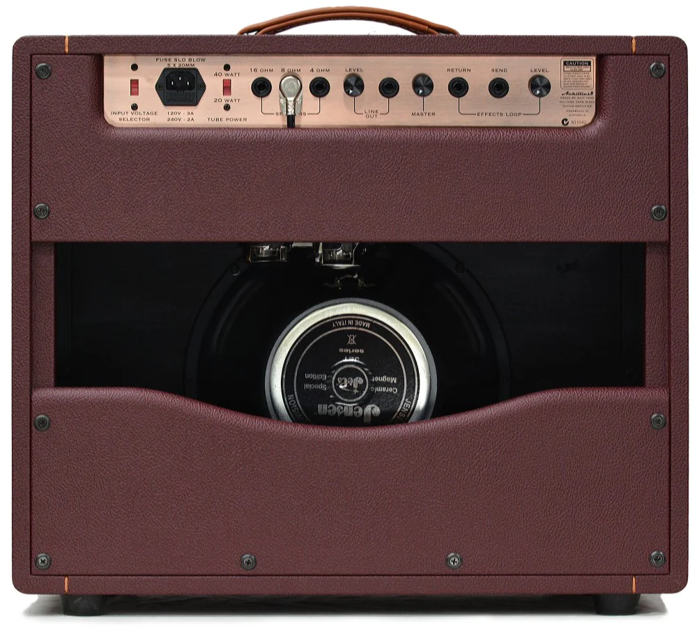 Achillies Argos 1x12 40W Tube Guitar Combo Amplifier with Jensen Speaker - Cabernet Bronco Tolex - Image 4