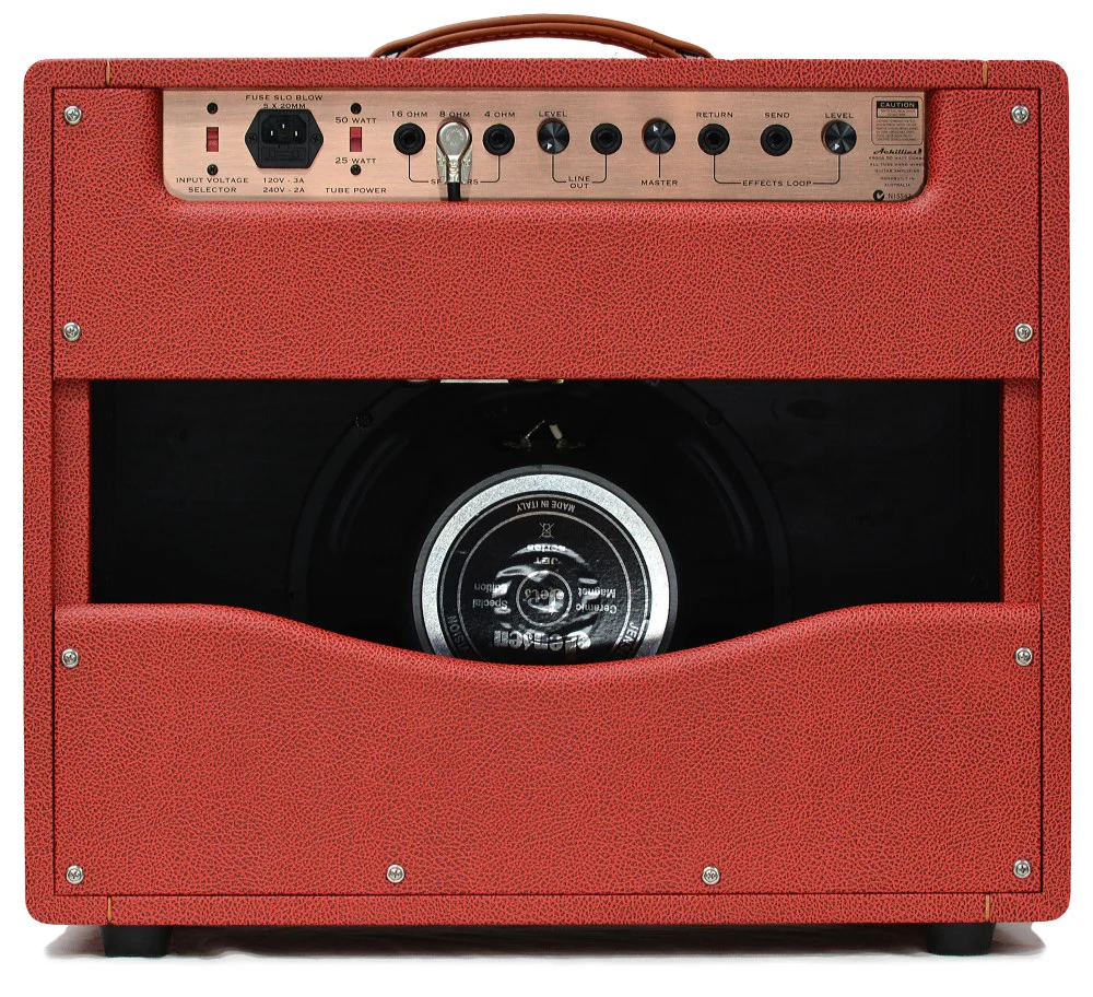 Achillies Argos 1x12 40W Tube Guitar Combo Amplifier with Jensen Speaker - Garnet Bronco Tolex - Image 6
