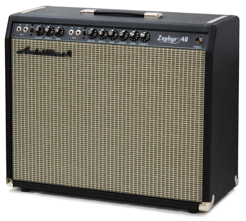Achillies Zephyr 40W 1x15 Modified Tube Guitar Combo Amplifier with Jensen C15N - Black Bronco Tolex - Image 3