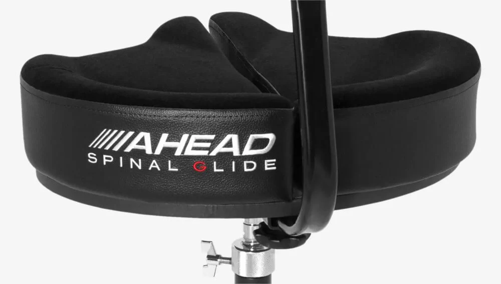 Ahead Spinal-G Saddle Top 3-Leg Drum Throne with Backrest - Black - Image 5