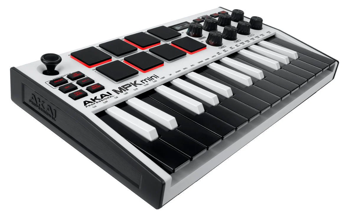 Akai MPK Mk3 Mini Portable Pad and Keyboard Controller in White - Image 2