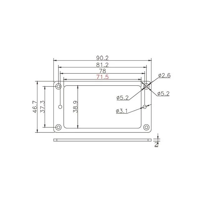 All Parts Flat Metal Humbucker Ring - Black - Image 2
