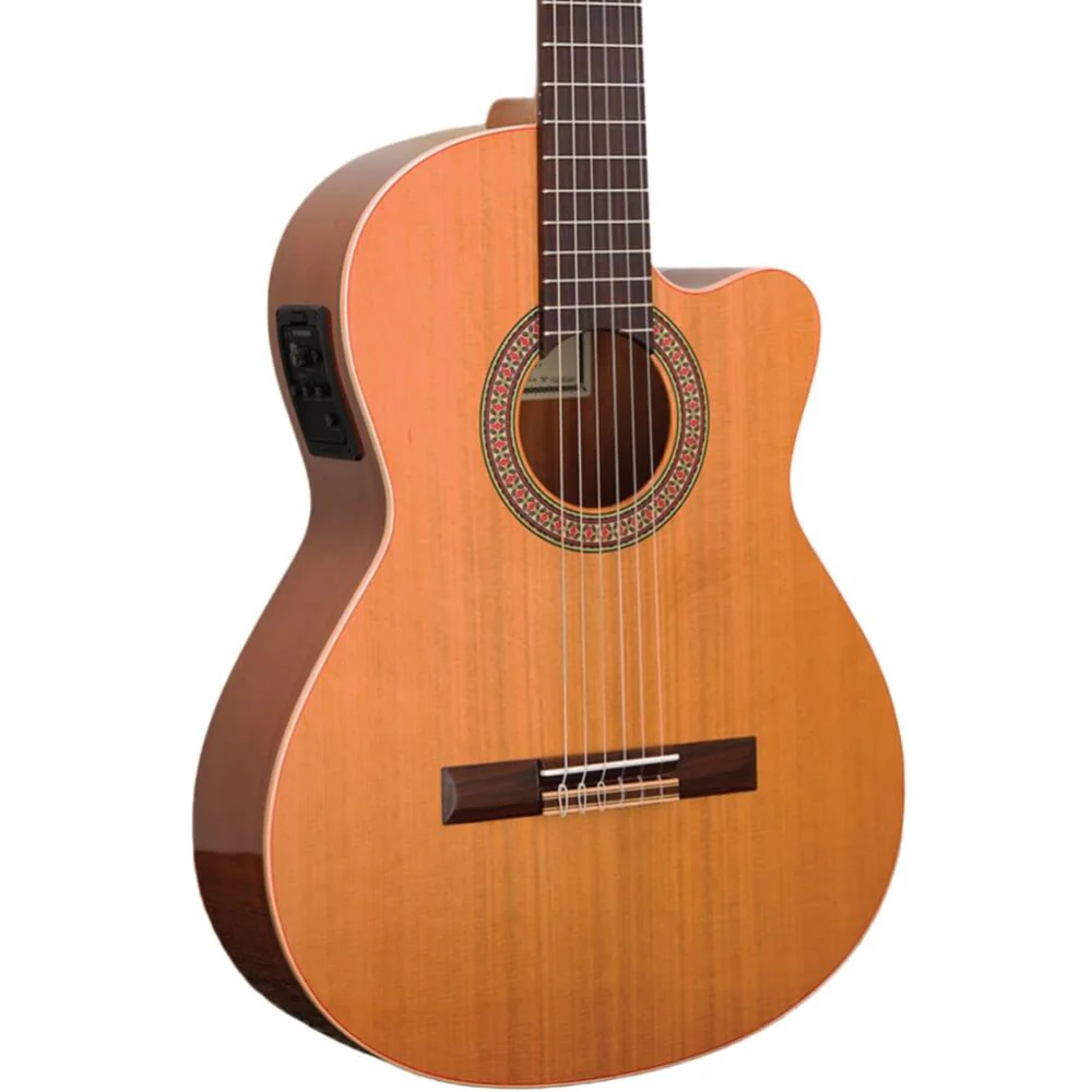Altamira N100CE Classical Cutaway Guitar with Fishman Pickup - Gloss Natural - Image 2