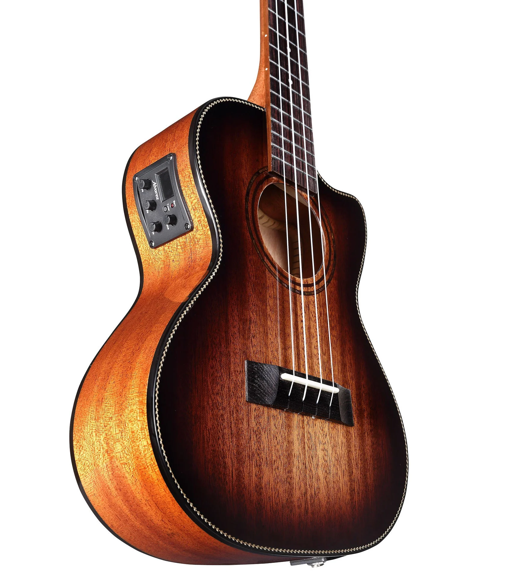 Alvarez AU66TCE Tenor Ukulele in Shadow Burst - Image 8