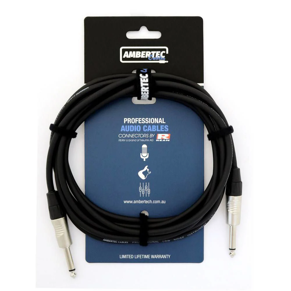 Ambertec Guitar Cable REAN Connectors Straight Black 3m - Image 2
