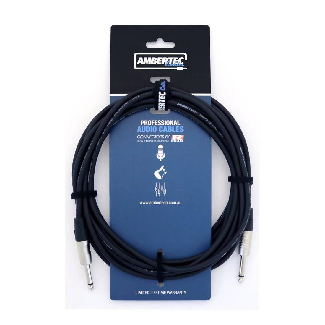 Ambertec Guitar Cable REAN Connectors Straight Black 6m - Image 2