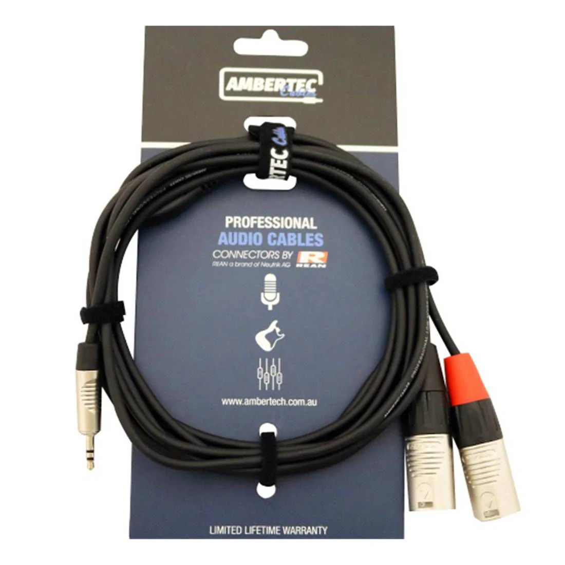 Ambertec Y Cable REAN 3.5mm TRS Plug - 2 x XLR Male 3m