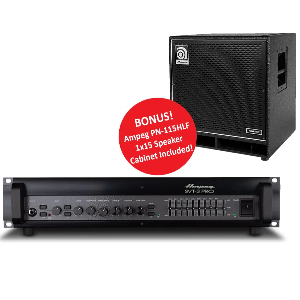 Ampeg SVT-3PRO 450W Bass Amplifier with PN-115HLF 1x15 Speaker Cabinet - Image 2