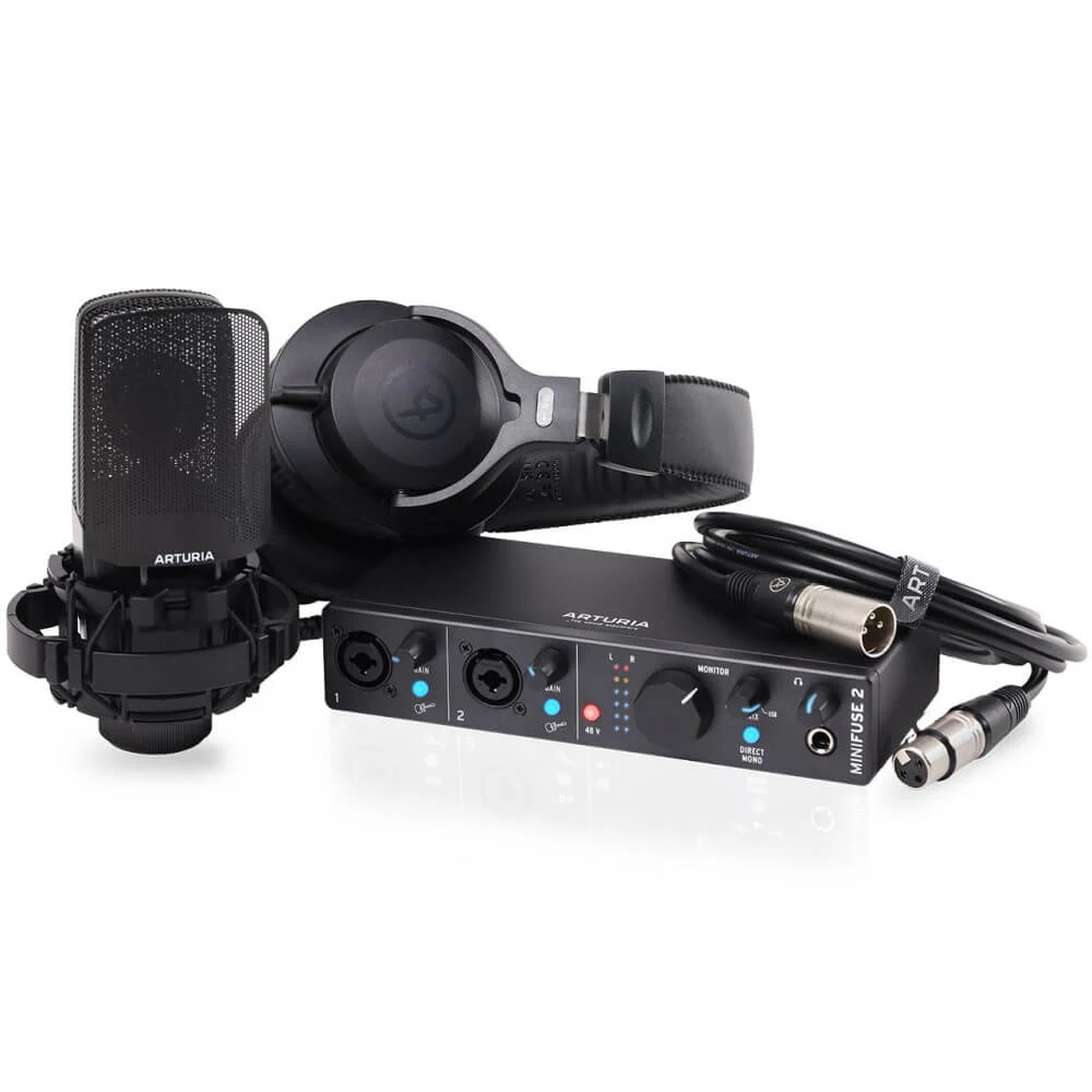 Arturia MiniFuse 2 Complete Recording Pack with Interface, Microphone, Headphones, and Cable - Black - Image 12