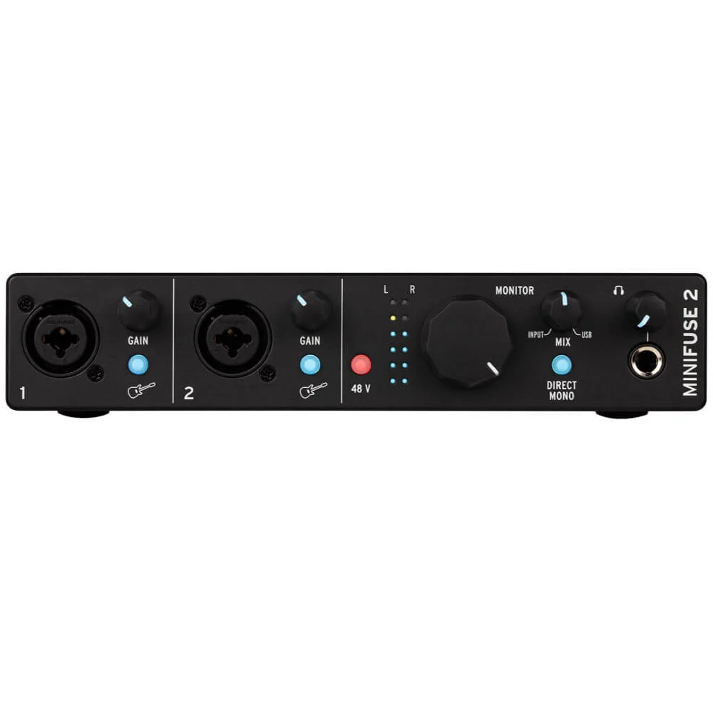 Arturia MiniFuse 2 Complete Recording Pack with Interface, Microphone, Headphones, and Cable - Black - Image 2