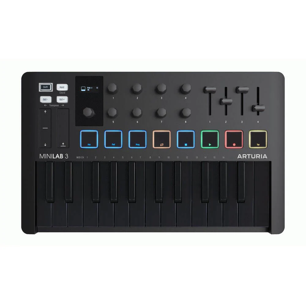 Arturia Minilab Mk3 Compact Midi Keyboard and Pad Controller - Deep Black - Image 6