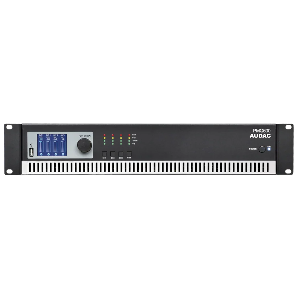 Audac PMQ600 70/100v Power Amplifier 600 watt x 4 - Image 3