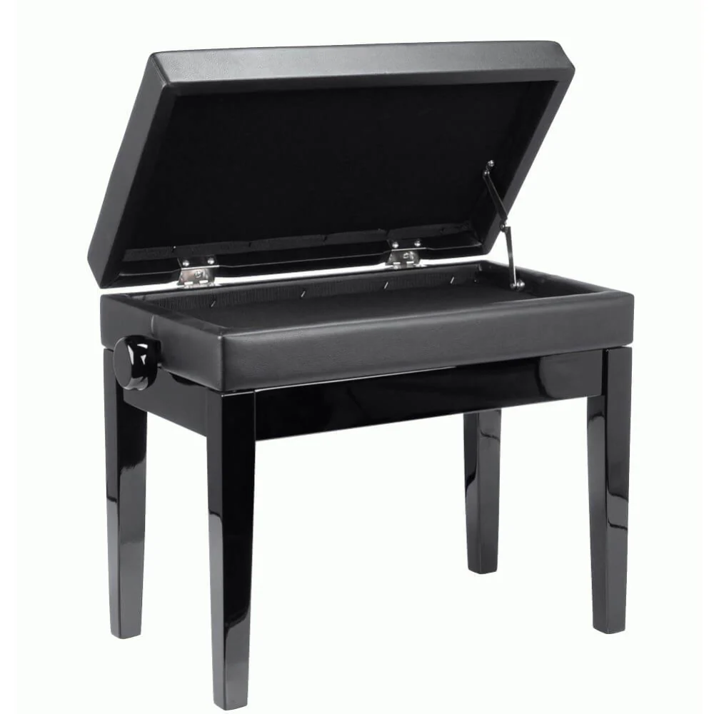 Beale BPB220BK Height-Adjustable Piano Stool with Storage - Black - Image 3