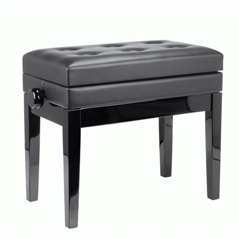 Beale BPB220BK Height-Adjustable Piano Stool with Storage - Black - Image 5
