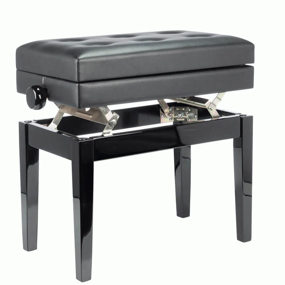 Beale BPB220BK Height-Adjustable Piano Stool with Storage - Black - Image 9