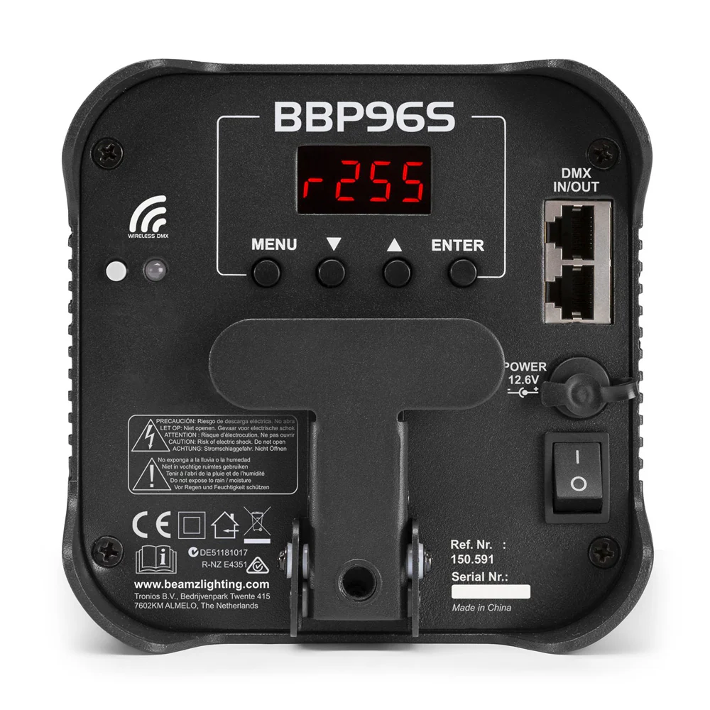 Beamz BBP96S Uplight Par 6x12W Wireless DMX IRC - Image 9