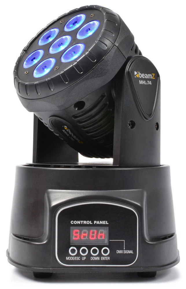 BeamZ MHL74 Moving Head Wash w/7 x 10W RGBW LEDs - Black - Image 5