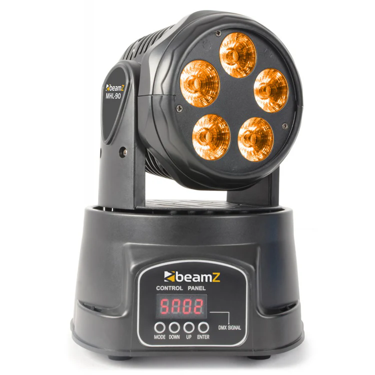 Beamz MHL90 Mini Moving Head Wash 5x 18W 6-in-1 LEDs - Image 12