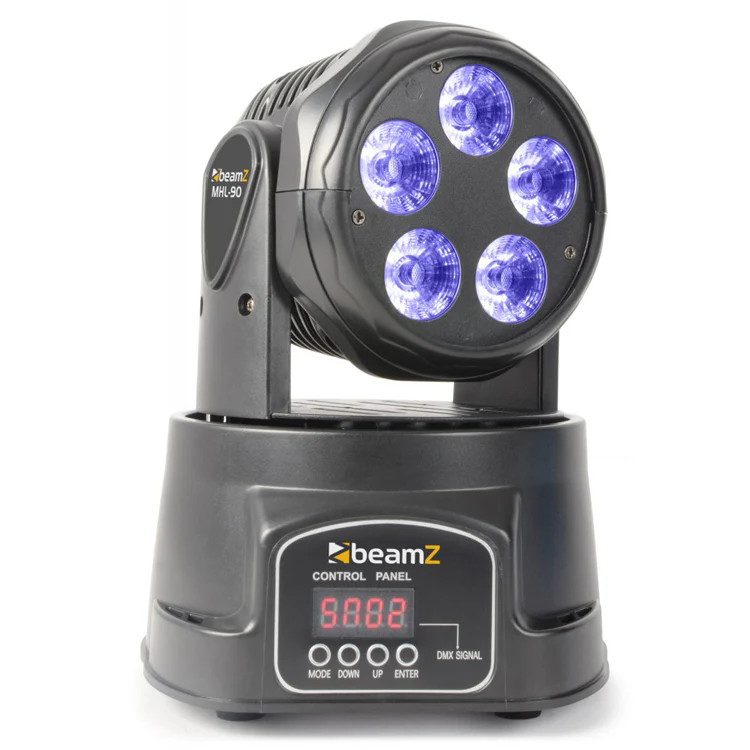 Beamz MHL90 Mini Moving Head Wash 5x 18W 6-in-1 LEDs - Image 14
