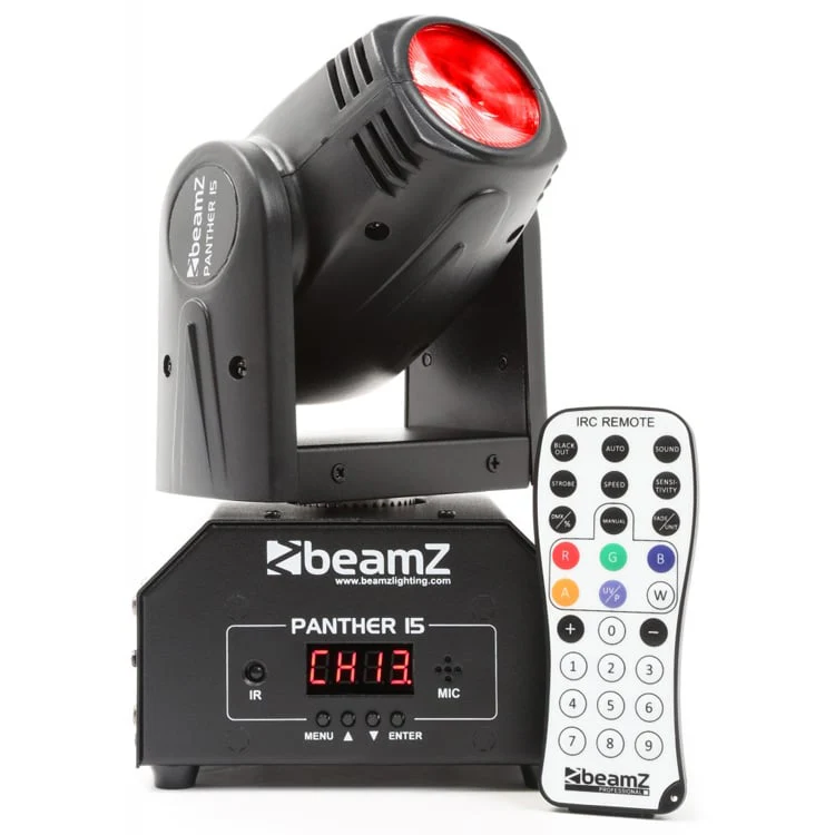 BeamZ PANTHER-15 10W 4-in-1 RGBW LED Moving Head Beam w/IR Remote - Image 6