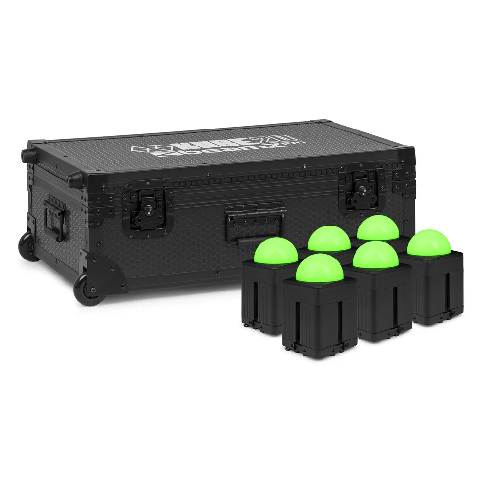 Beamz PRO KUBE20BK Outdoor Battery Uplight 6-Pack with Flightcase - Image 10