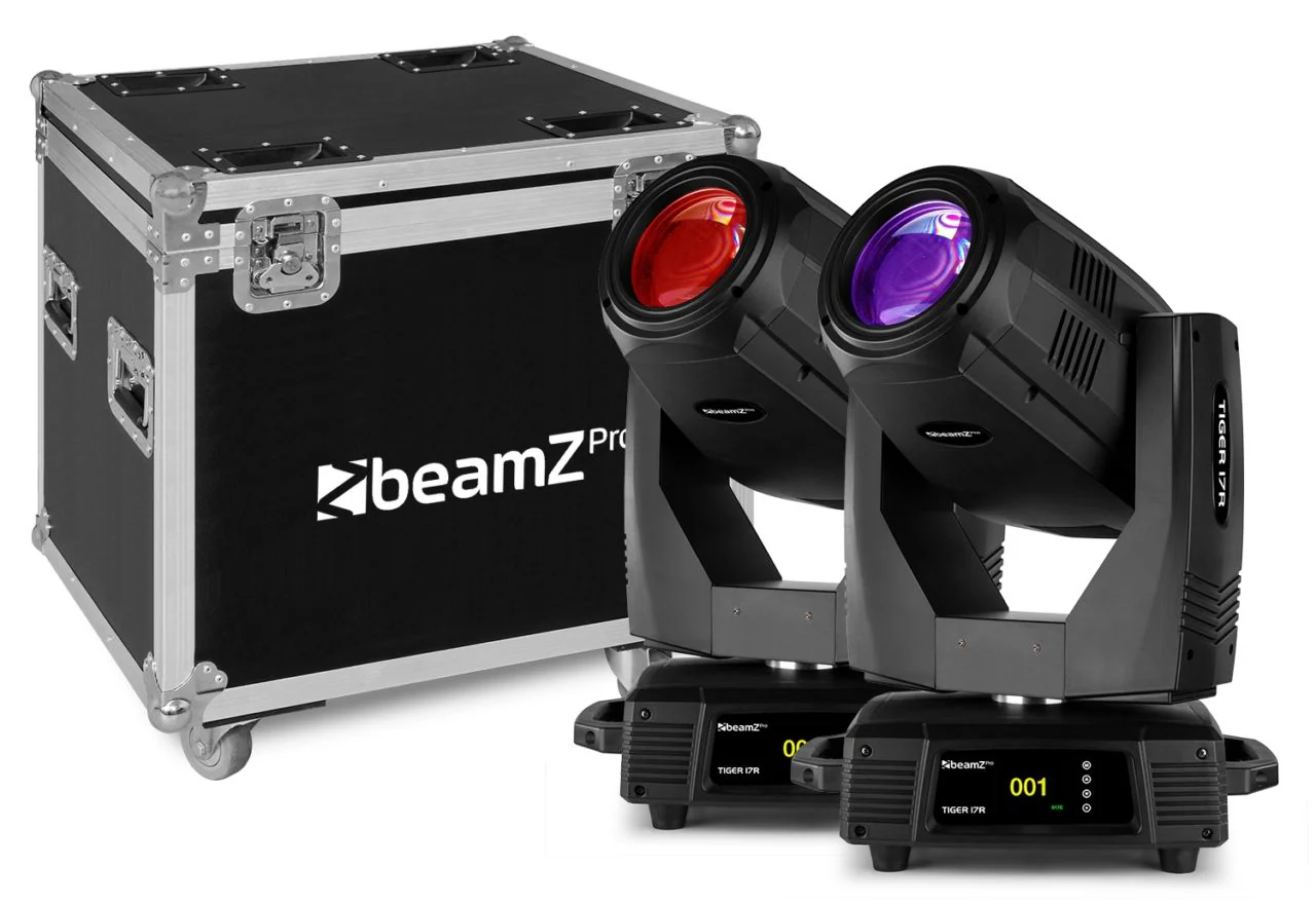 Beamz PRO TIGER17R 350W Beam/Spot Moving Head Pair with Roadcase - Image 9