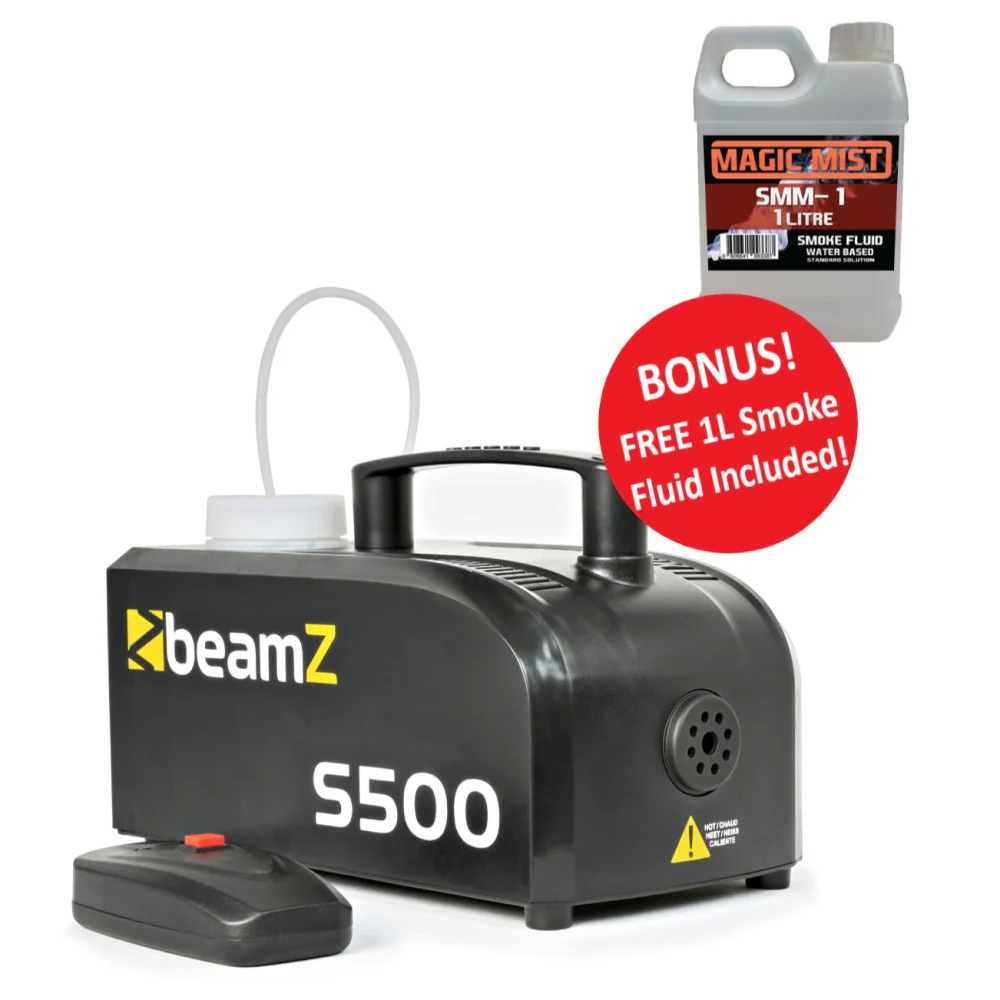 Beamz S500 Compact 0.4L 500W Smoke Machine with Free 1L Smoke Fluid - Image 11