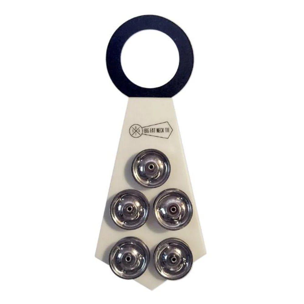 Big Fat Snare Drum Neck Tie 11X 4.5 W/5 Tambourine Chimes - Image 2