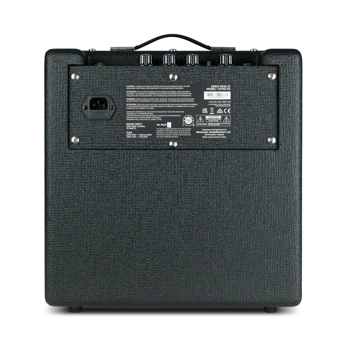 Blackstar Debut 25 Bass Combo Amplifier (25w) - Black - Image 4