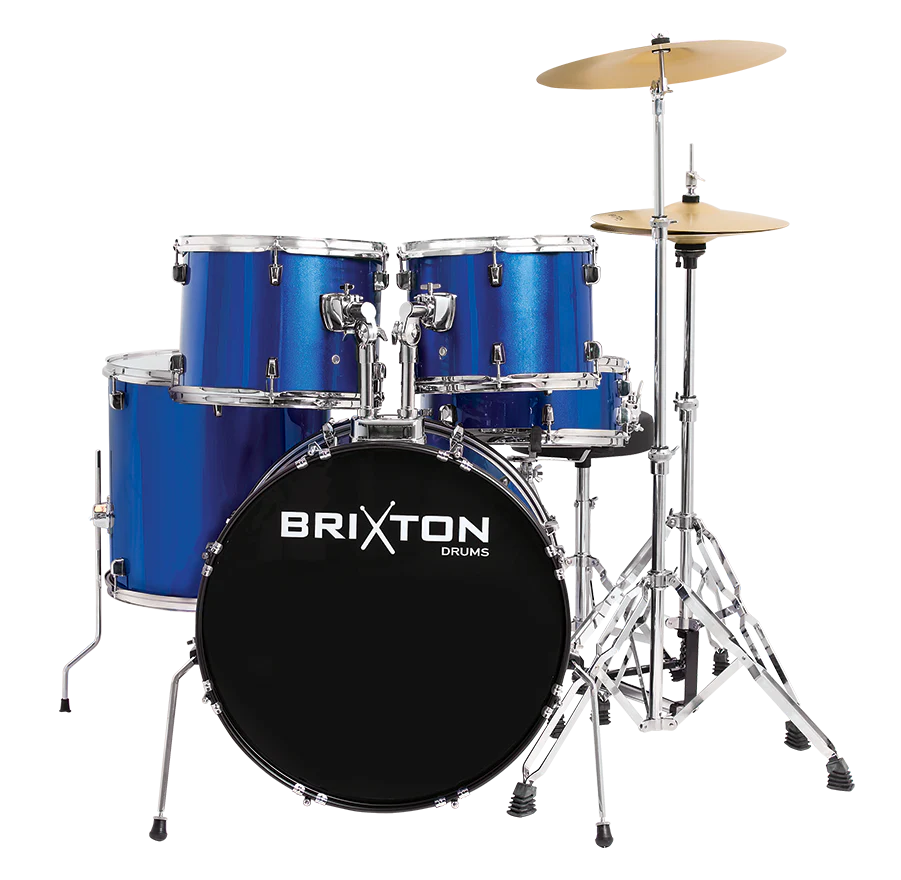 Brixton UBX25 22/12/13/16+14S Rock Drum Kit with Hardware - Metallic Blue