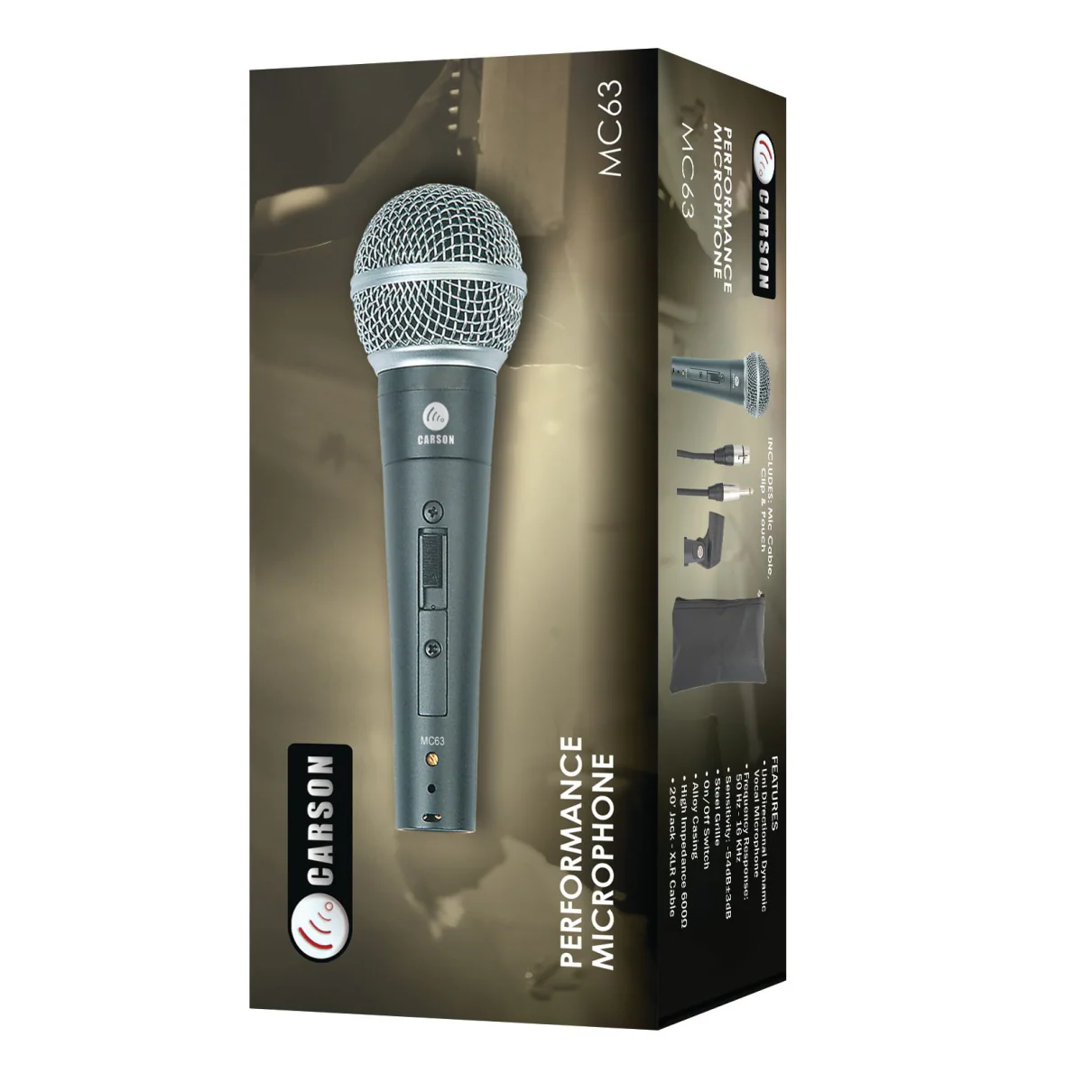 Carson MC63 Unidirectional 58-Style Vocal Microphone with XLR Cable - Image 3