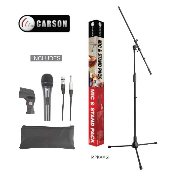 Carson MPKAMS1 Microphone & Stand Package with Cable & Accessories - Image 6