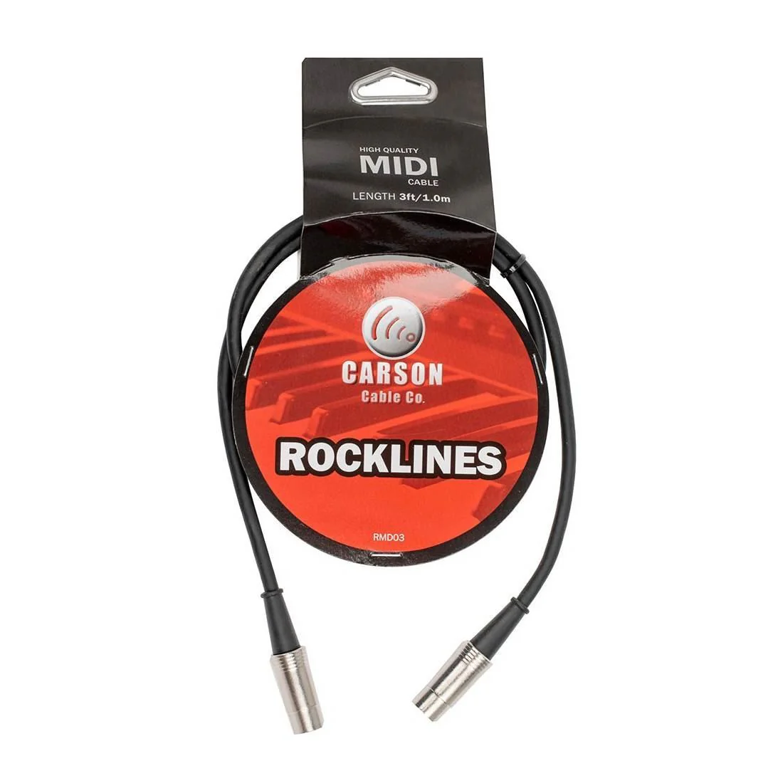 Carson RMD03 Rocklines Midi Cable in Black (3ft) - Image 3
