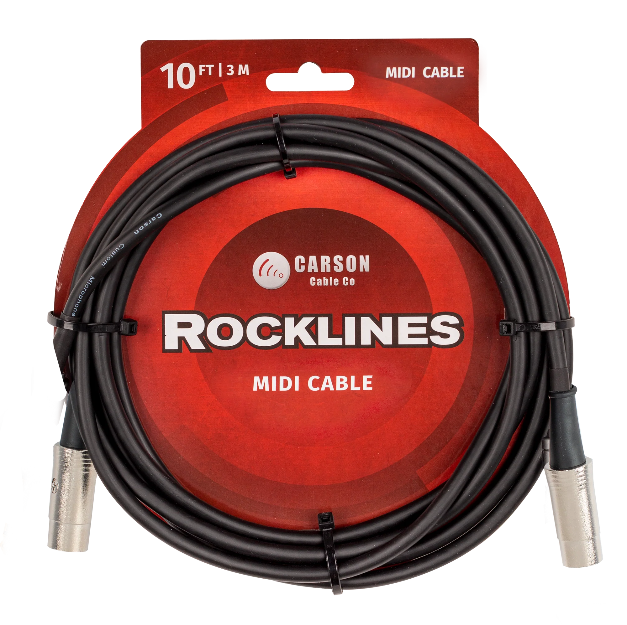 Carson RMD10 Rocklines Midi Cable in Black (10ft)