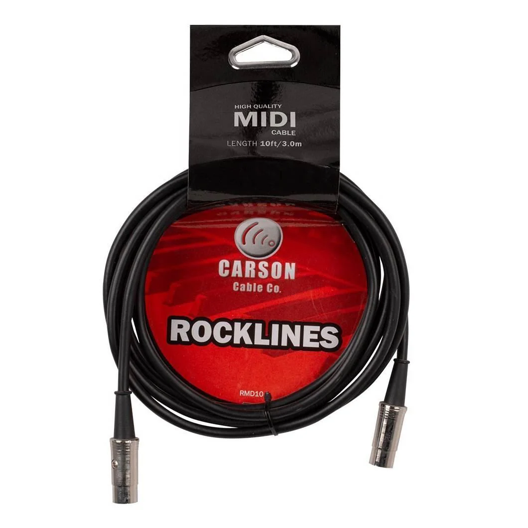 Carson RMD10 Rocklines Midi Cable in Black (10ft) - Image 2