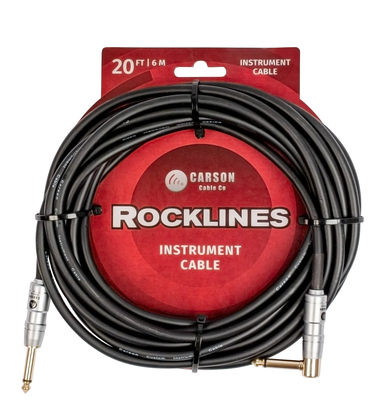 Carson Rocklines ROK20SK 20 Ft  Straight to R/A Guitar Cable
