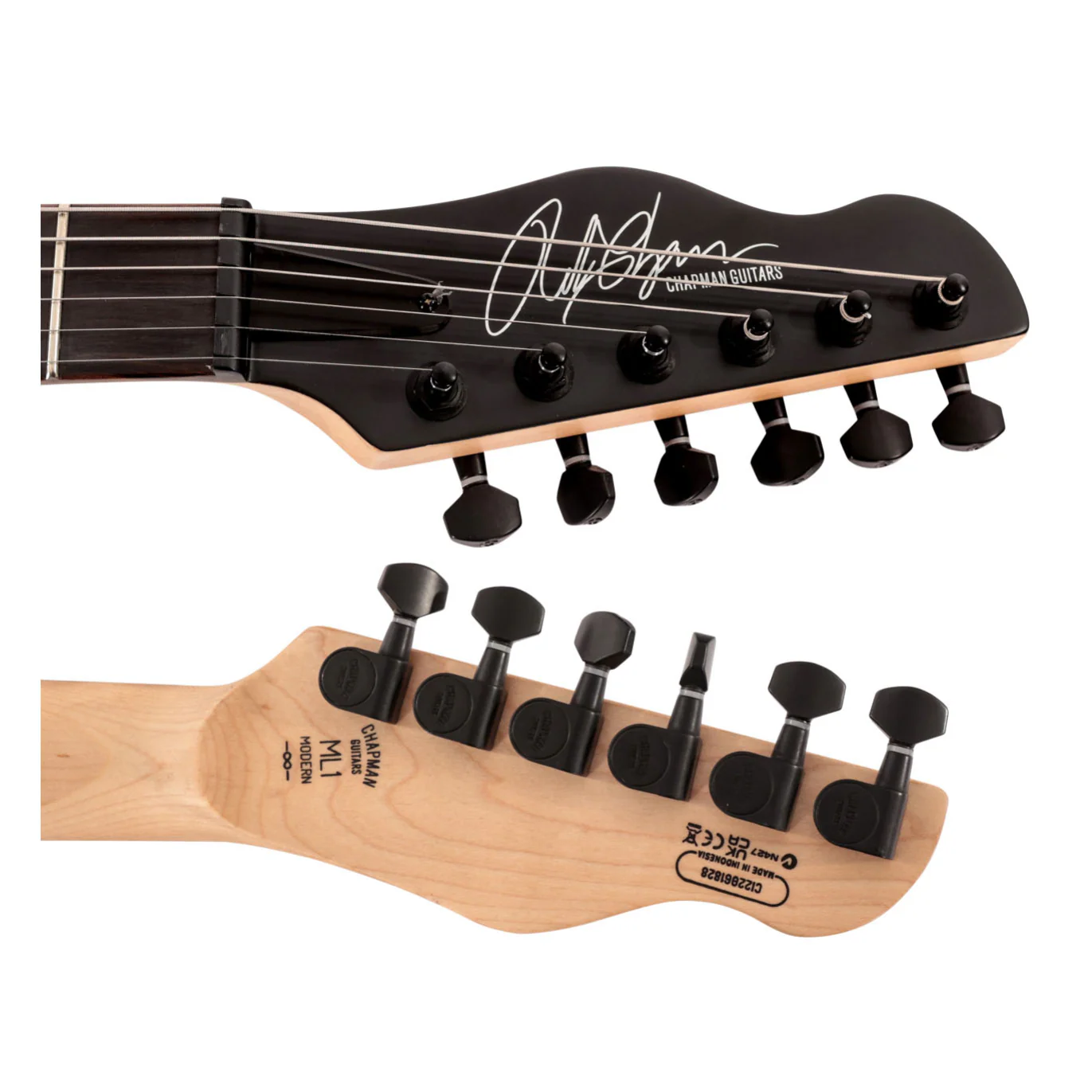 Chapman ML1 Modern Baritone Electric Guitar in Slate Black Satin - Image 4