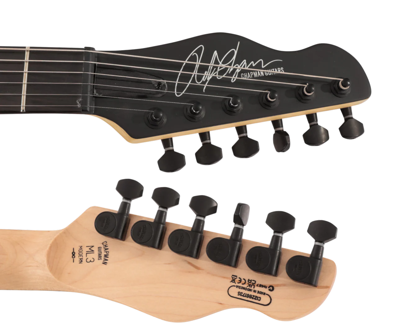 Chapman ML3 Modern Electric Guitar in Slate Black Satin - Image 5