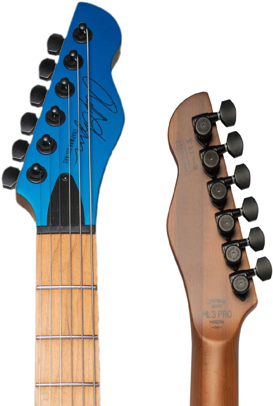 Chapman ML3 Pro Modern Left-Handed Electric Guitar - Hot Blue - Image 5