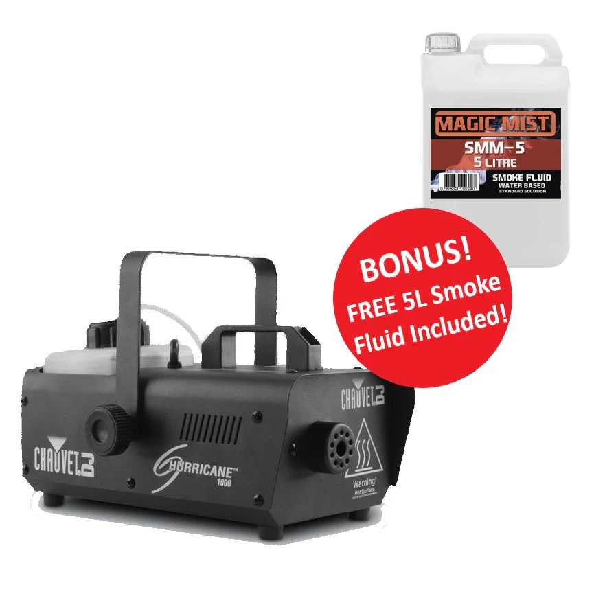 Chauvet DJ Hurricane 1000 1L Fog Machine with Free 5L Smoke Fluid - Image 10