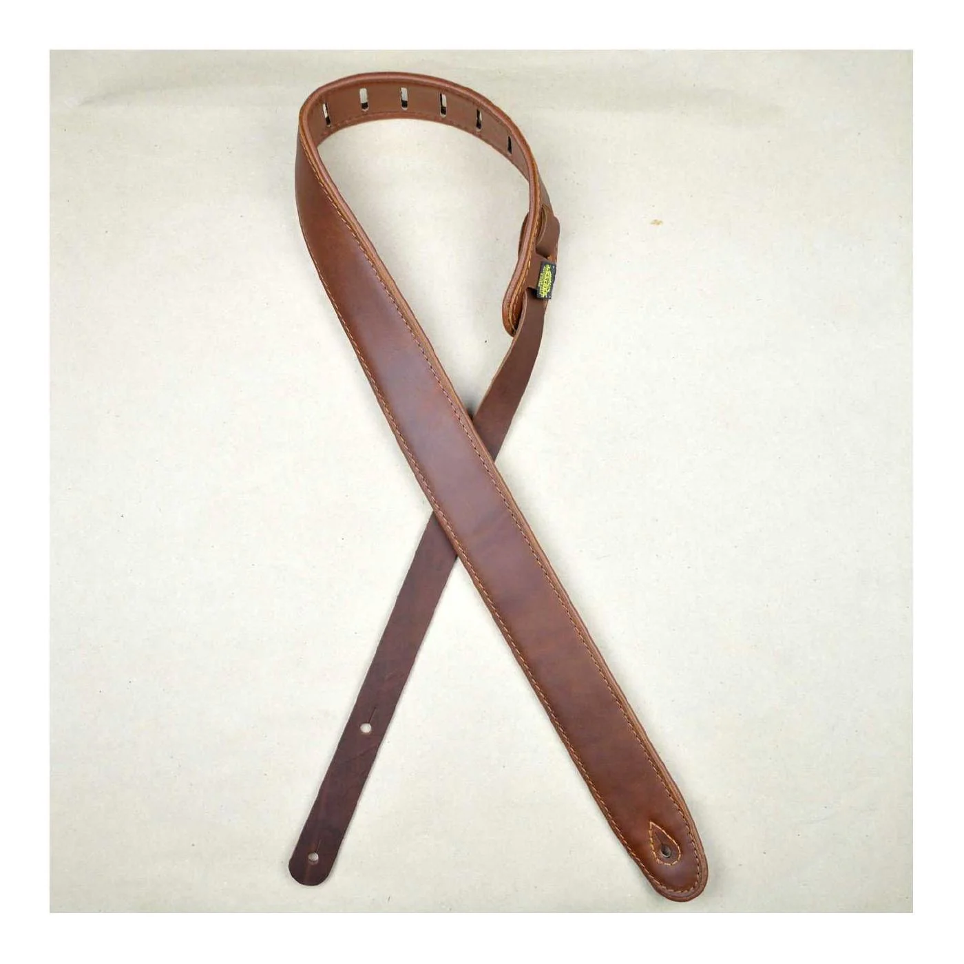 Colonial Leather 2.0 inch Padded Upholstery Guitar Strap - Brown and Tan