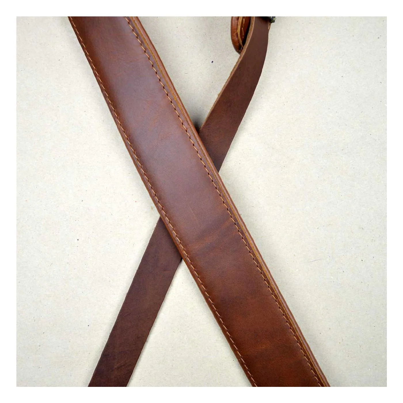 Colonial Leather 2.0 inch Padded Upholstery Guitar Strap - Brown and Tan - Image 2