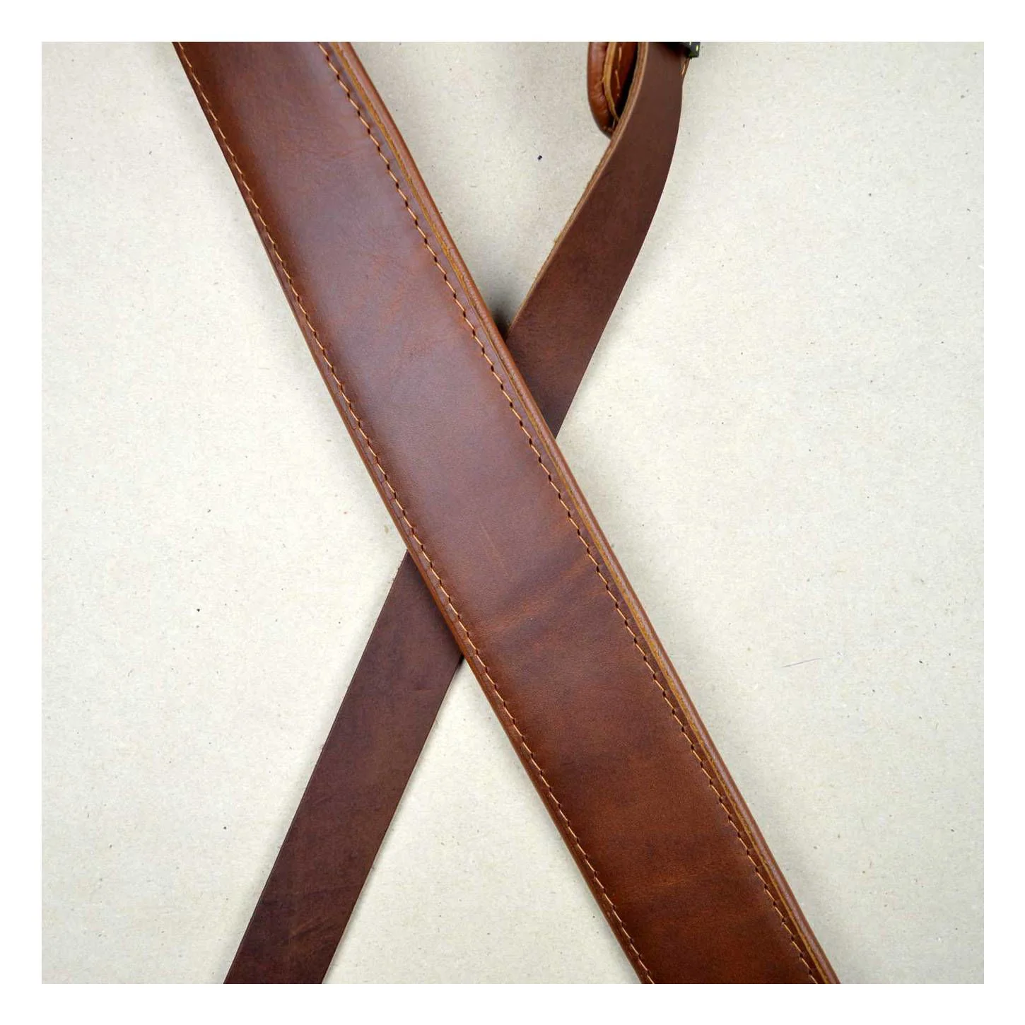 Colonial Leather 2.0 inch Padded Upholstery Guitar Strap - Brown and Tan - Image 3