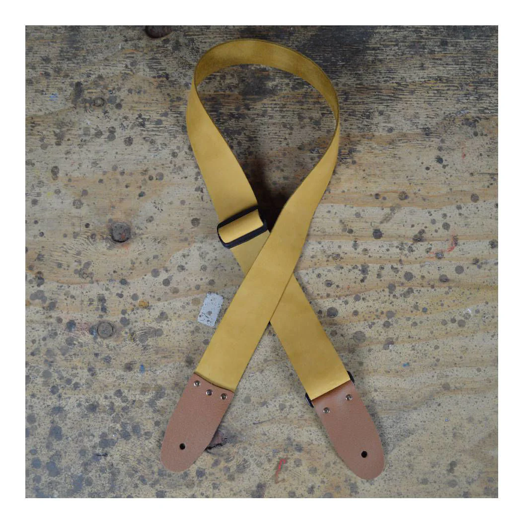 Colonial Leather 2.0 inch Soft Leather Slide Adjustable Guitar Strap - Tan - Image 4