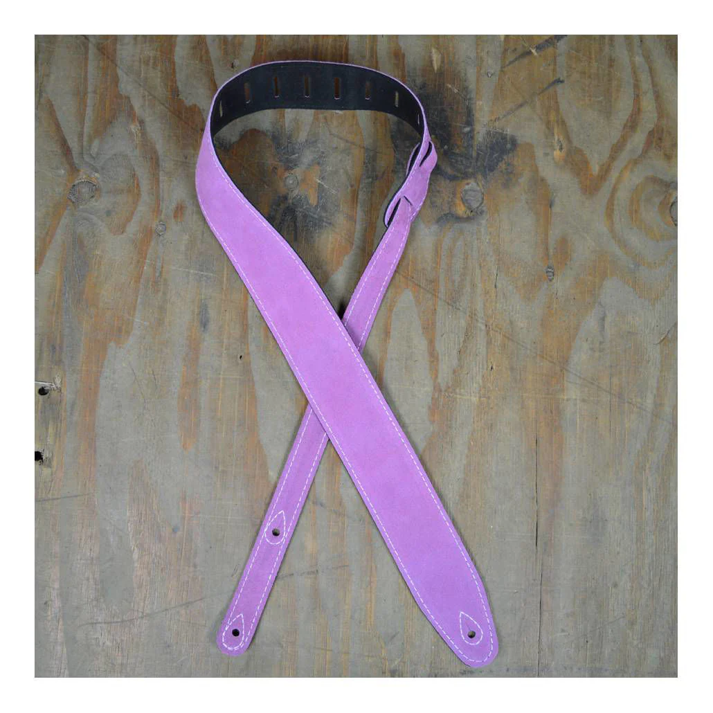 Colonial Leather 2.5 Double Suede Guitar Strap in Lilac - Image 2