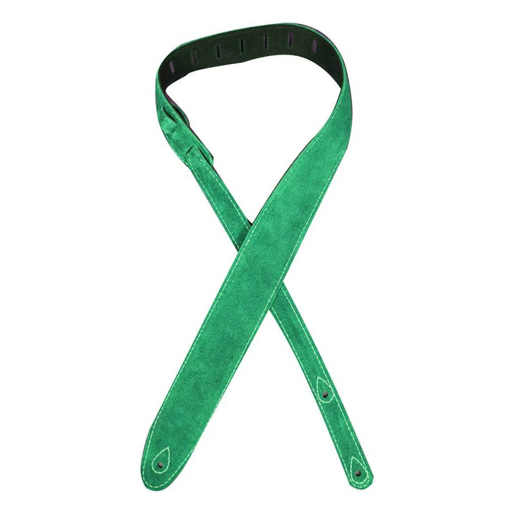 Colonial Leather 2.5 Inch Double Suede Guitar Strap - Jade - Image 2