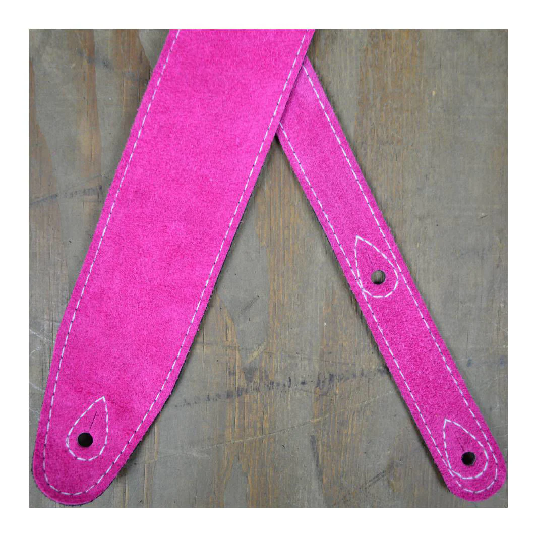 Colonial Leather 2.5 Inch Double Suede Guitar Strap - Pink - Image 3