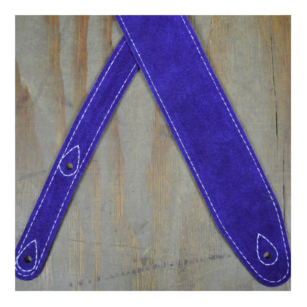 Colonial Leather 2.5 Inch Double Suede Guitar Strap - Violet - Image 4