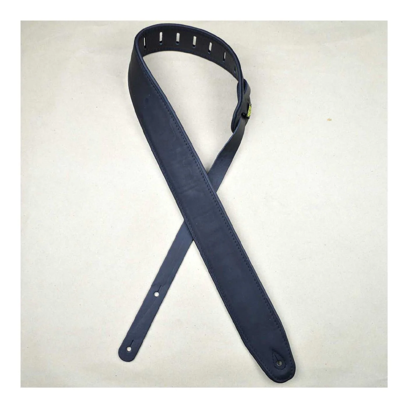 Colonial Leather 2.5 inch Padded Upholstery Leather Guitar Strap - Black and Black